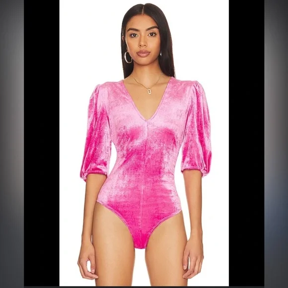 Free People REVOLVE Don't You Wish Bodysuit in Pink size S - Picture 2 of 4